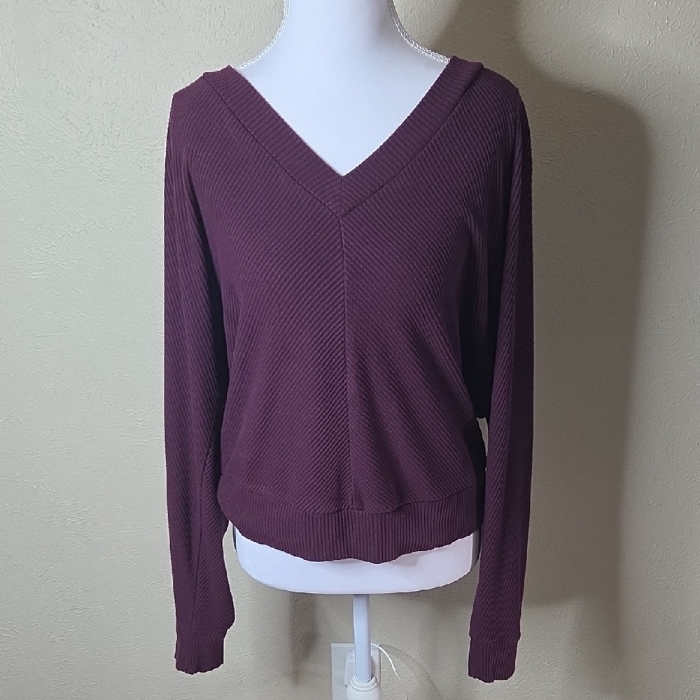 White House Black Market Plum Knit Top